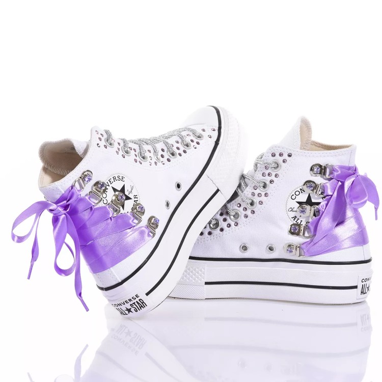 Converse Platform White, Violet In White