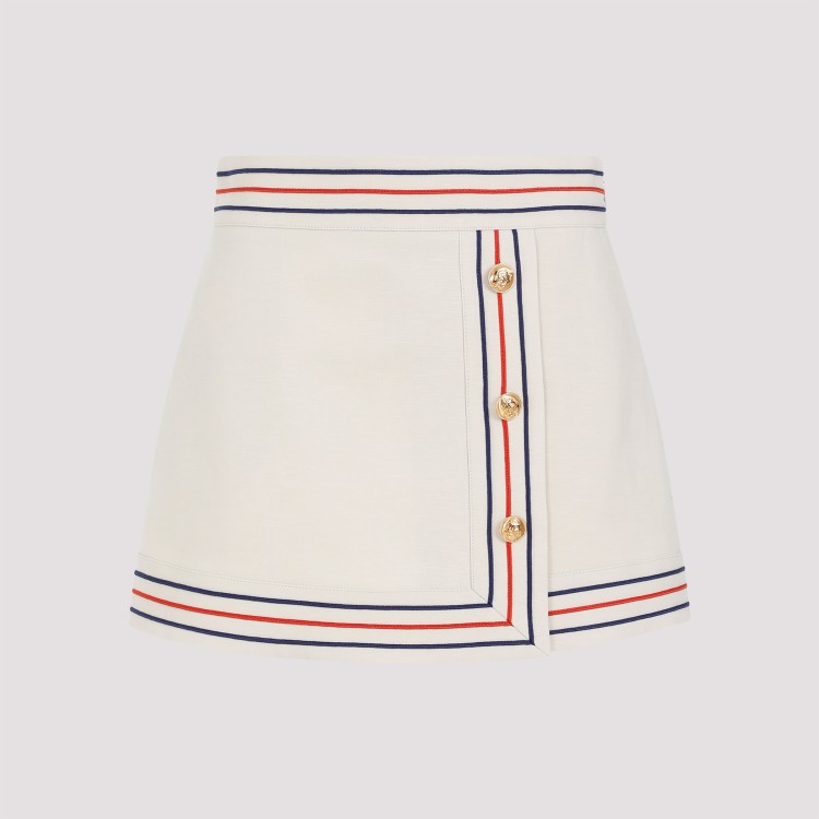 Shop Gucci Gardenia Mix Beige Cotton Skirt In Neutrals