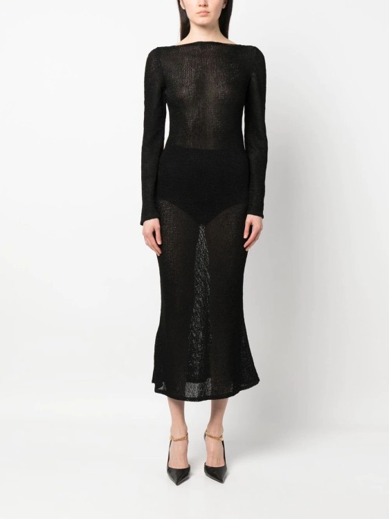 Shop Tom Ford Black Fine-knit Midi Dress