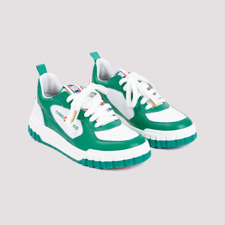Shop Casablanca Green And White Tennis Court Sneakers In Blue