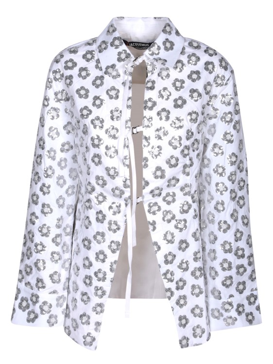 Jacquemus Embroidered Ribbon Shirt In White
