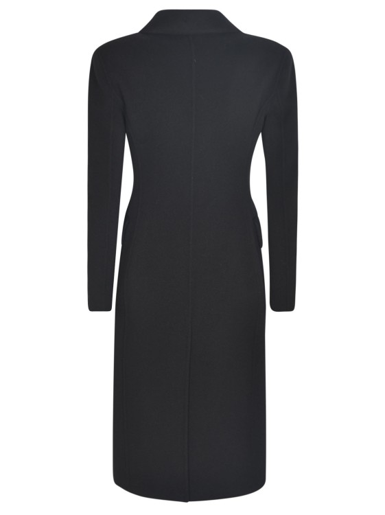Shop Pinko Black Double-breasted Wool Coat