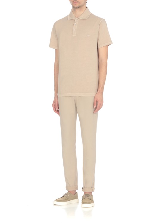 Shop Fay Logoed Polo In Neutrals
