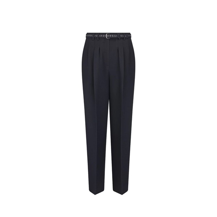Dior Wool And Silk Pants Women In Blue