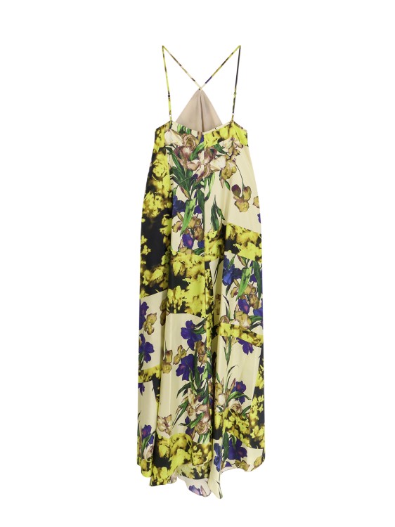 Shop Erika Cavallini Silk Dress With Floral Print In Neutrals