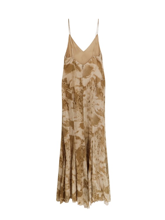Shop Blumarine Viscose Dress With Camouflage Python Print In Neutrals