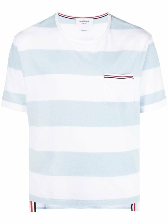 Shop Thom Browne Multicolored Rugby Stripe T-shirt In White