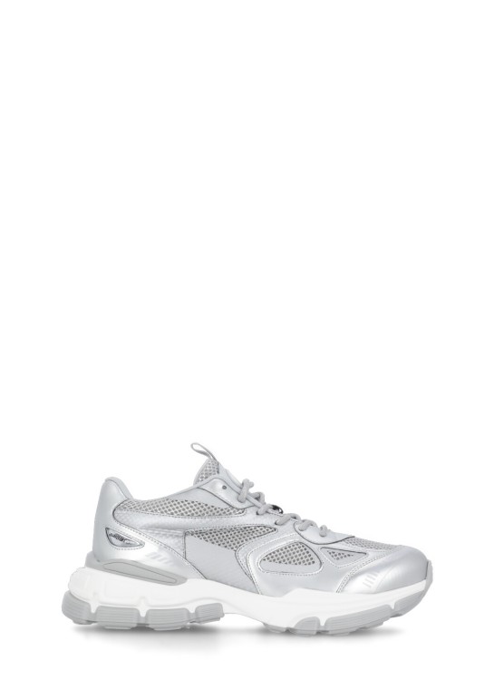 Shop Axel Arigato Silver Leather Sneakers In White