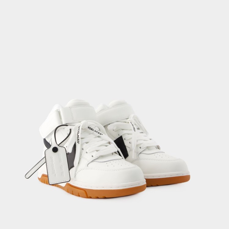 Shop Off-white Out Of Office Mid Top Sneakers - Leather - White/black
