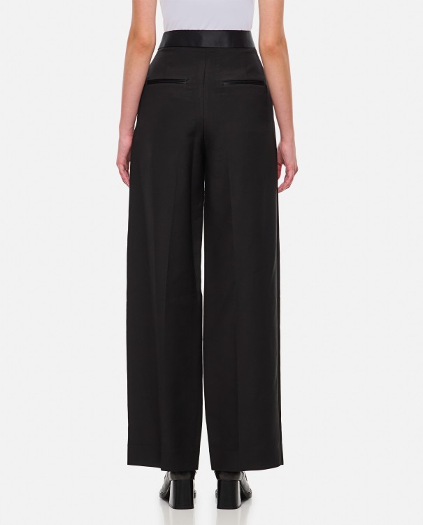Khaite Marine Pleated Wide-leg Pants With Zipper Front In Black