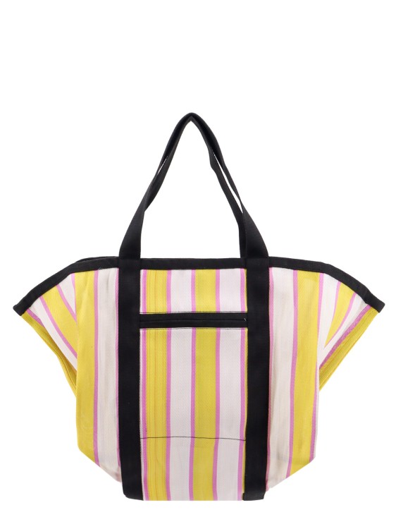 Shop Isabel Marant Nylon Shoulder Bag With Striped Motif In Yellow