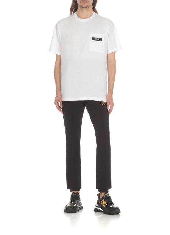 Shop Versace Jeans Couture T-shirt With Patch Logo In White