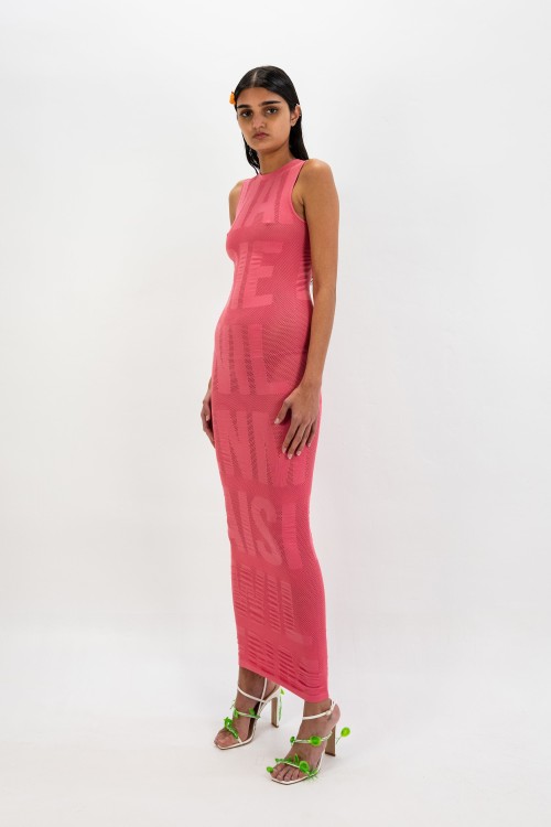 Shop Maisie Wilen Logomania Dress In Pink