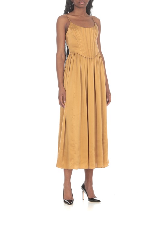 Shop Zimmermann Honey Silk Long Dress In Brown