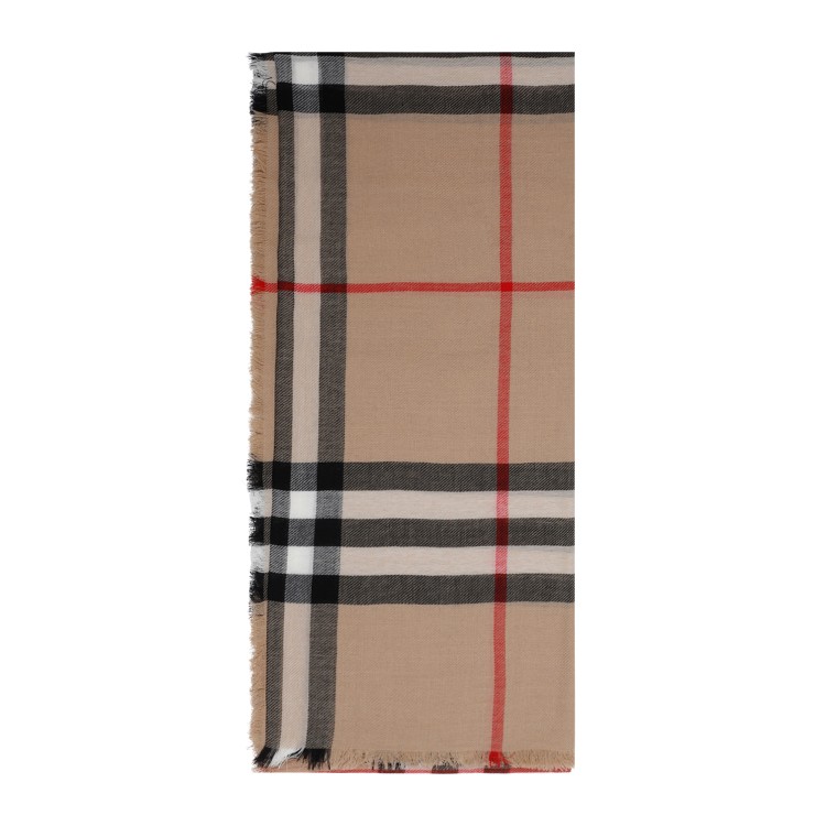 Burberry Archive Beige Wool Scarf In Brown