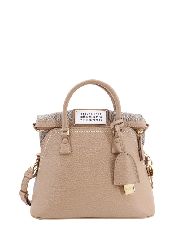 Shop Maison Margiela Leather Handbag With With Logo Patch In Pink