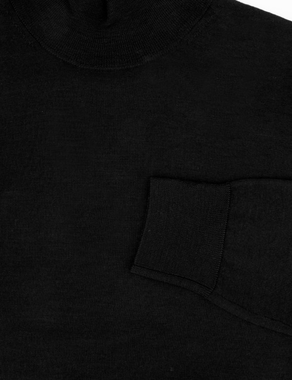 Shop Ballantyne Black Wool Turtleneck Pullover