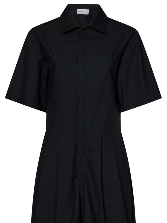 Shop Armarium Roman Black Cotton Poplin Short-sleeved Jumpsuit