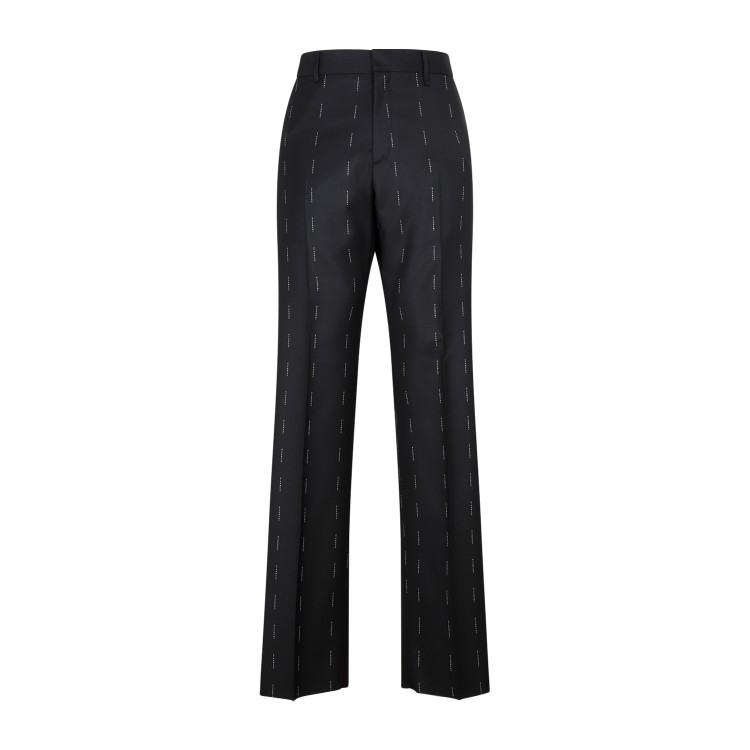 Shop Givenchy Black Wool No Sideseam Straight Fit Pants