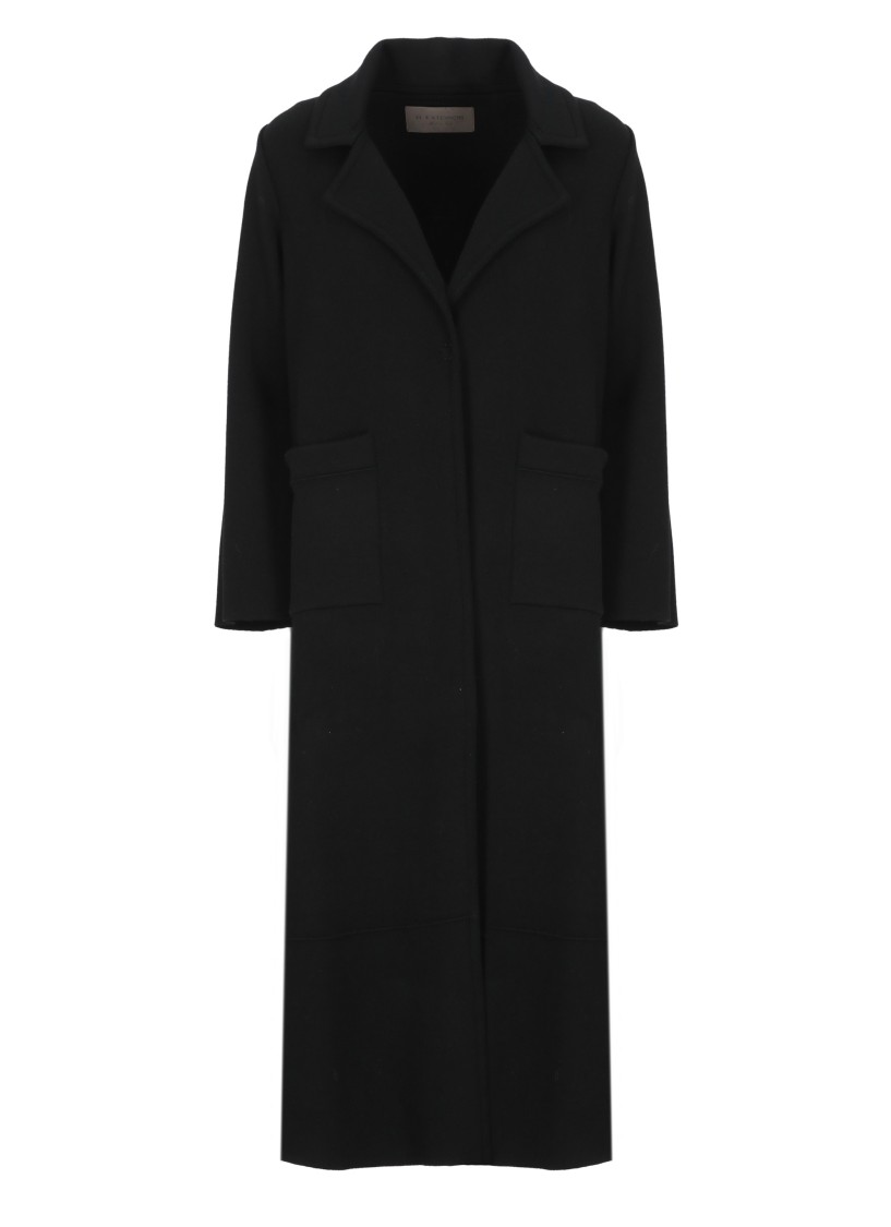 Shop D Exterior D. Exterior Virgin Wool Coat In Black