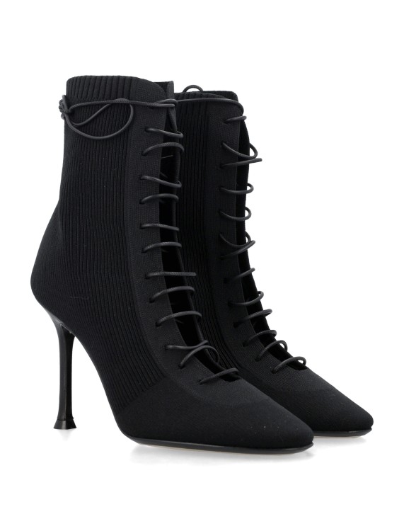 Shop Alevì Love Knit Ankle Bootie In Black