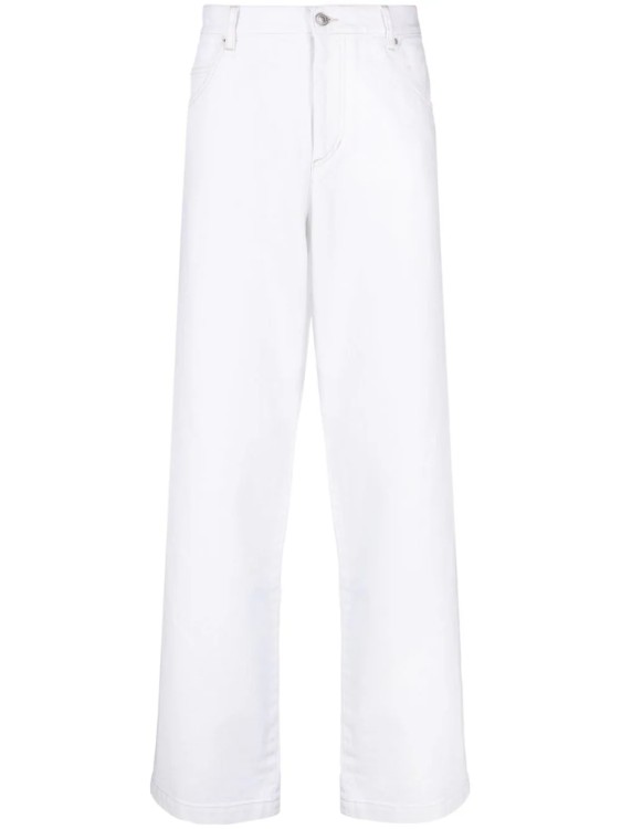 Isabel Marant Marant High-waisted White Denim Jeans With Logo-engraved Hardware In White