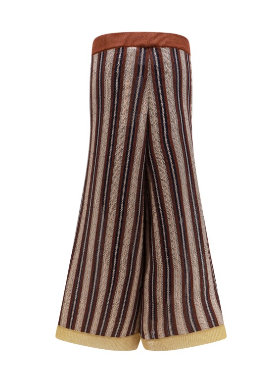 Shop Erika Cavallini Striped Viscose Trousers In Black