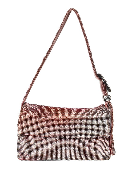 Shop Benedetta Bruzziches Silk Satin And Mesh Pink Shoulder Bag In Neutrals