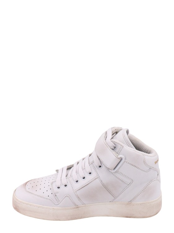 Shop Saint Laurent Leather Sneskers With Washed-out Effect In White