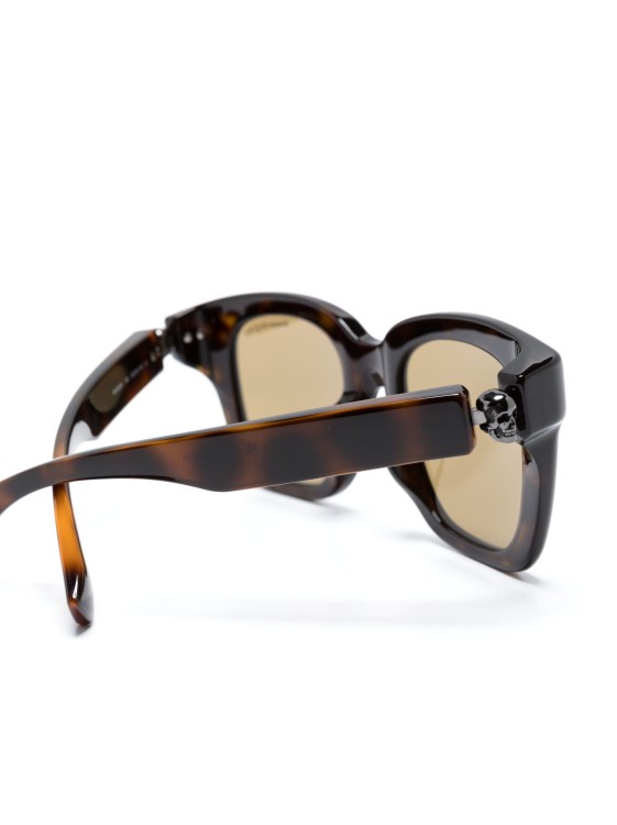 Shop Alexander Mcqueen Multicolor Skull Hinge Sunglasses In Brown