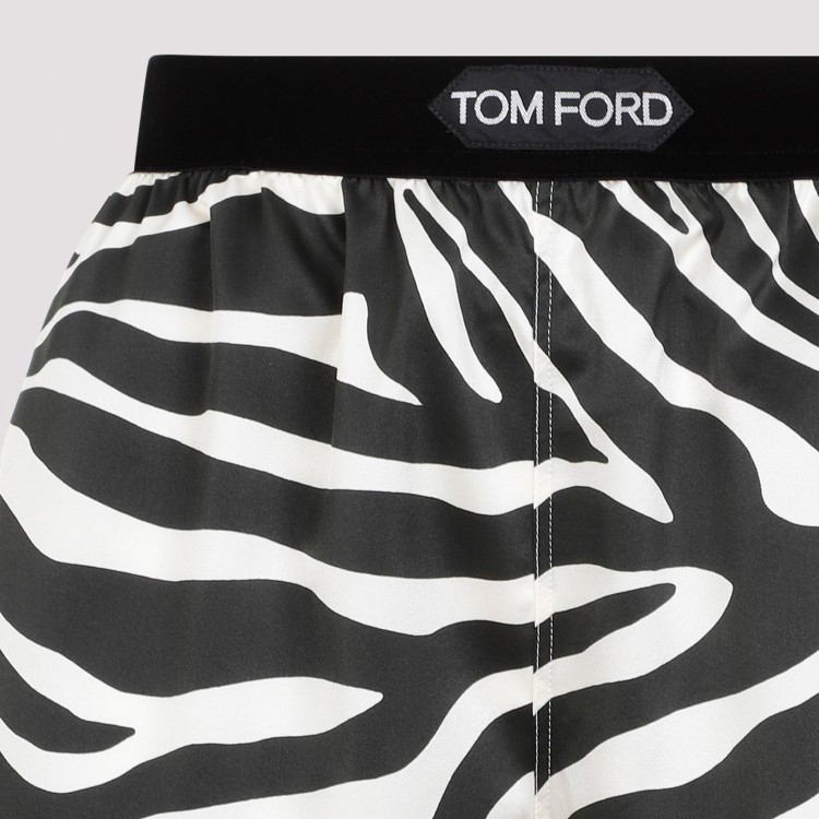 Shop Tom Ford Black Silk Pajamas Shorts In Grey