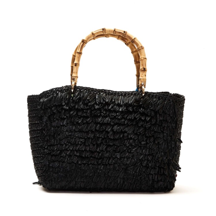 Chica Black Fringe Crochet Bag