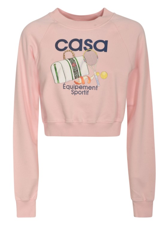Shop Casablanca Pink/multicolour Crew Neck Sweatshirt In Multicolor