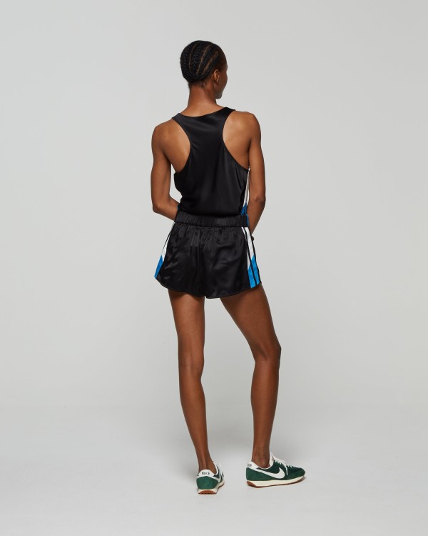Shop Serena Bute Satin Racer Shorts - Black