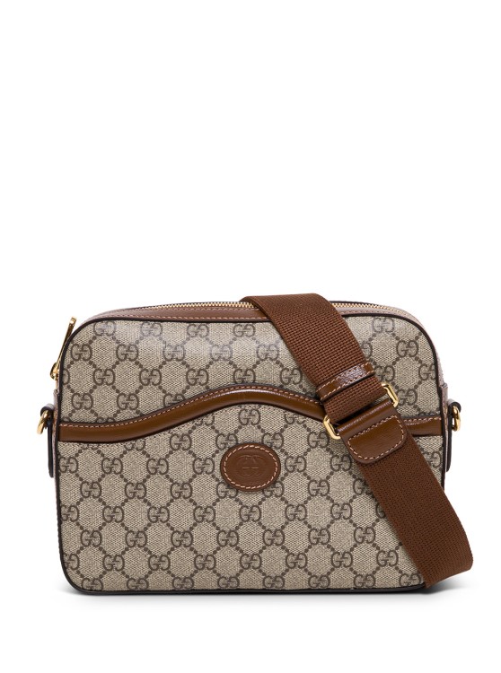 Gucci Gg Supreme Fabric Crossbody Bag In Grey