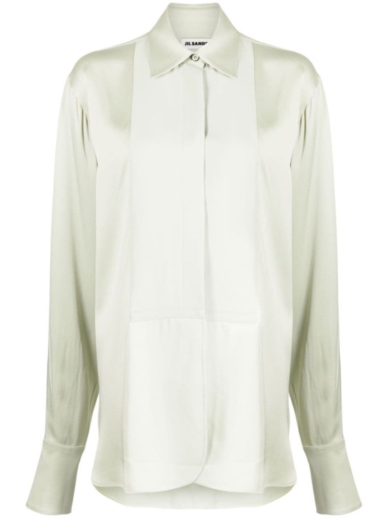 Jil Sander Long-sleeve Button-down Shirt In White
