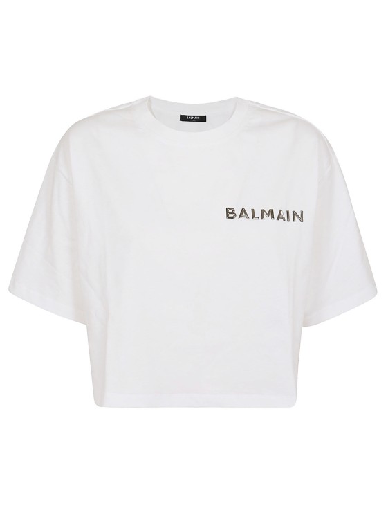 Shop Balmain Cotton T Shirt In White