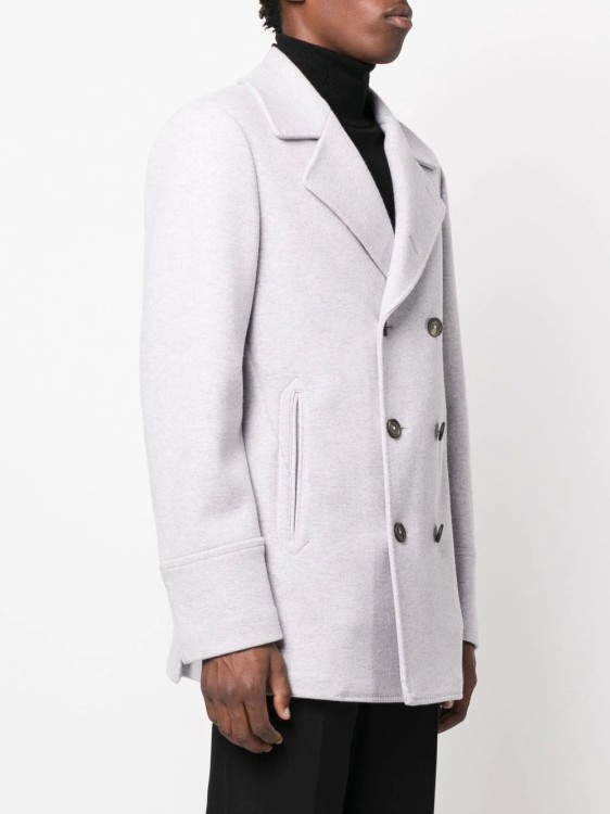 Shop Eleventy Double-breasted Wool-cashmere Coat In White