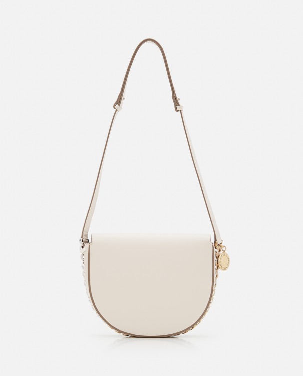 Shop Stella Mccartney Medium Flap Shoulder Bag In Neutrals