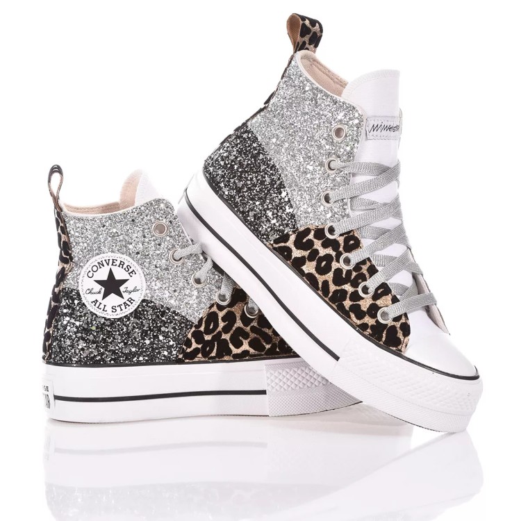 Converse Platform Silver, White, Black In White