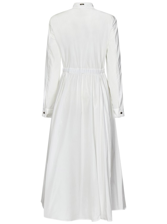 Shop Herno White Water-repellent Technical Taffeta Midi Shirt Dress