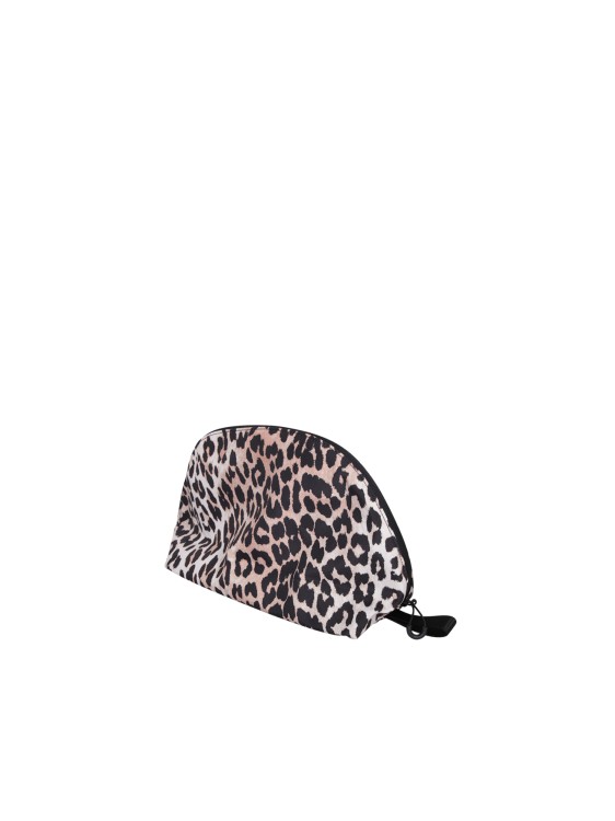 Shop Ganni Leopard-print Beauty Case In Grey