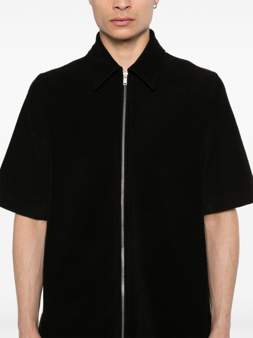 Shop Jil Sander Zip Shirt With Logo In Black