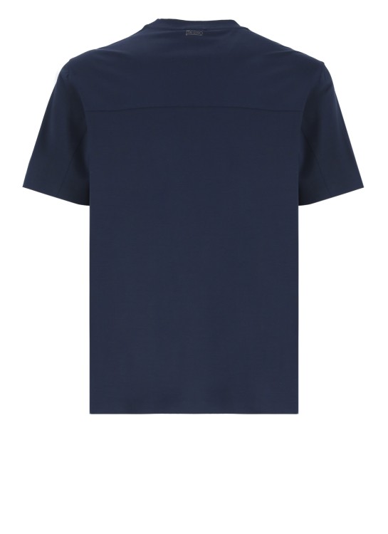 Shop Herno Blue Cotton Tshirt In Black