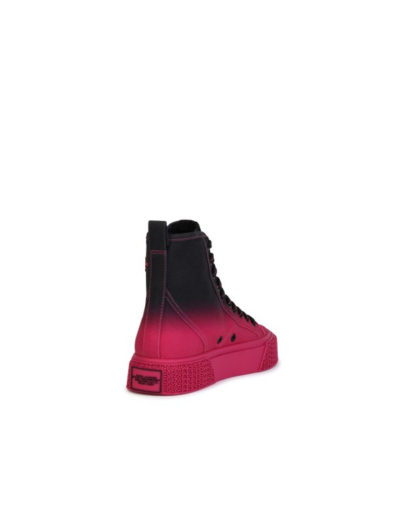 Shop Marc Jacobs (the) 'hight Top' Black And Fuchsia Tela Sneakers In Red