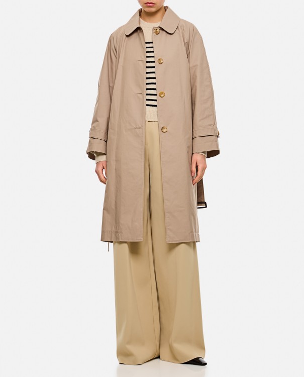 Shop Max Mara Ftrench Single Breasted Coat In Brown