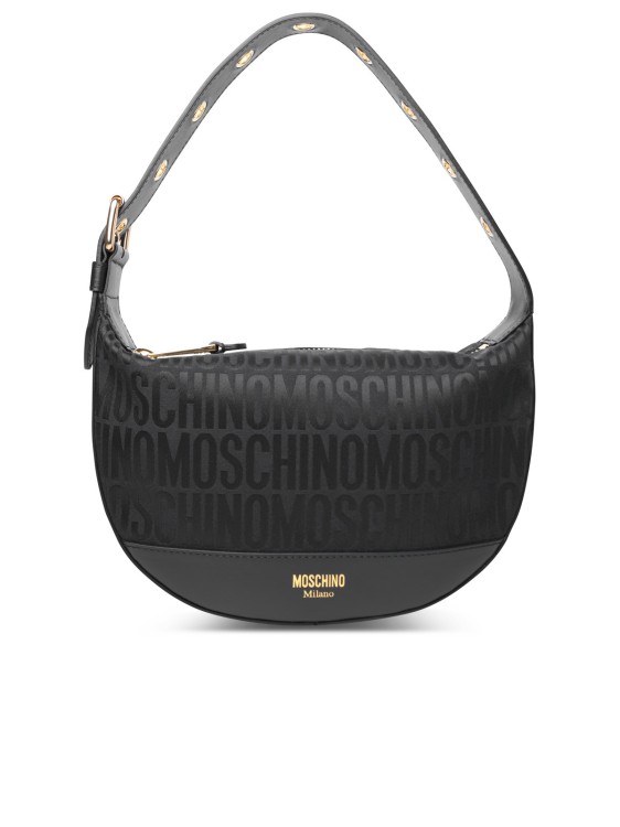 Moschino Logo Black Cotton Blend Bag