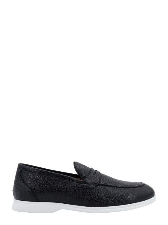 Shop Kiton Leather Loafer With Rubber Sole In Black