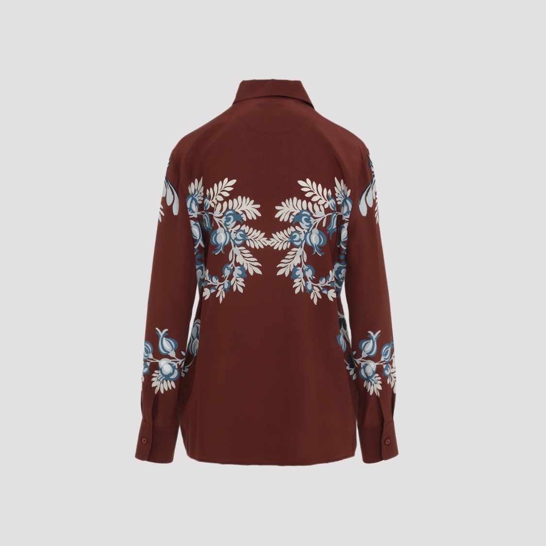 Shop Etro Dark Brown Silk Shirt