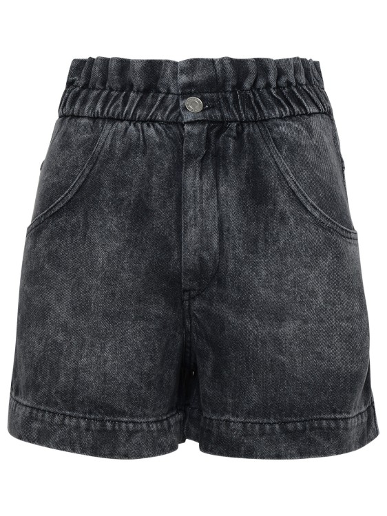 Shop Isabel Marant Étoile Titea Gray Denim Shorts In Grey